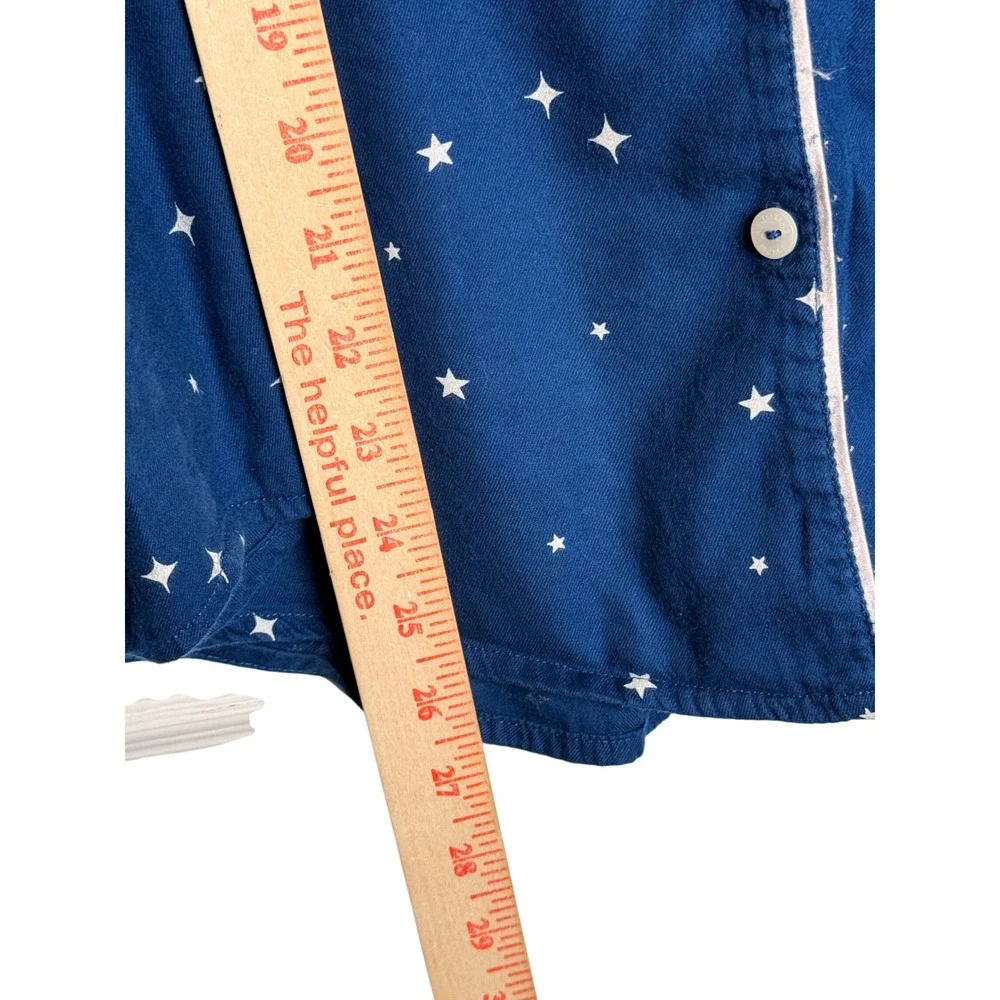 Victoria's Secret Celestial Pajama Top Stars Moon Button Front Sleep Shirt L‎